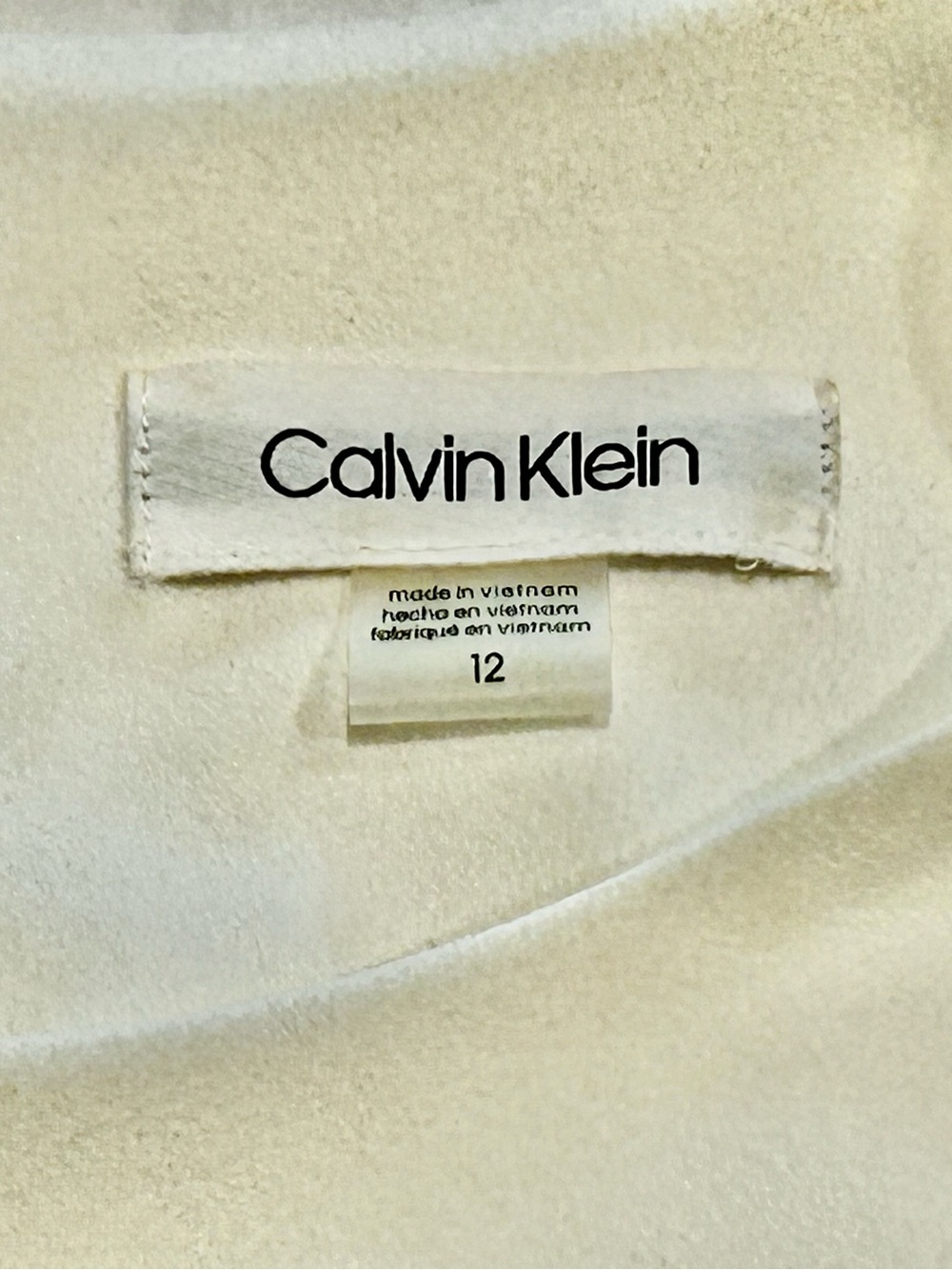 Calvin Klein Cream Sleeveless Layered Midi Dress, Size 12 - Picture 3 of 8